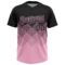 Custom Black Light Pink 3D Gradient Square Shape Two-Button Unisex Softball Jersey