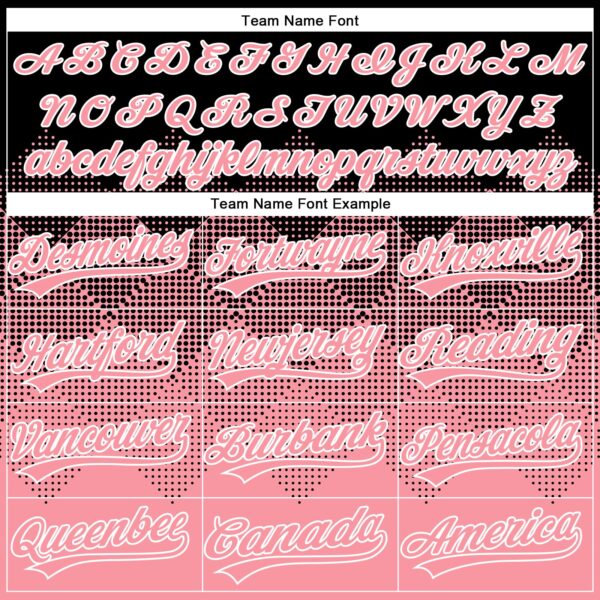 Custom Black Medium Pink-White 3D Gradient Square Shape Two-Button Unisex Softball Jersey