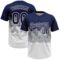 Custom Navy White 3D Gradient Square Shape Two-Button Unisex Softball Jersey