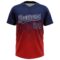 Custom Navy Red-White 3D Gradient Square Shape Two-Button Unisex Softball Jersey