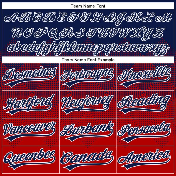 Custom Navy Red-White 3D Gradient Square Shape Two-Button Unisex Softball Jersey