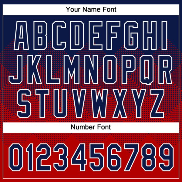 Custom Navy Red-White 3D Gradient Square Shape Two-Button Unisex Softball Jersey