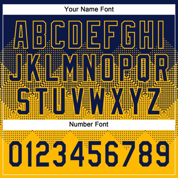 Custom Navy Gold 3D Gradient Square Shape Two-Button Unisex Softball Jersey