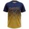Custom Navy Old Gold 3D Gradient Square Shape Two-Button Unisex Softball Jersey