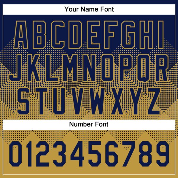 Custom Navy Old Gold 3D Gradient Square Shape Two-Button Unisex Softball Jersey