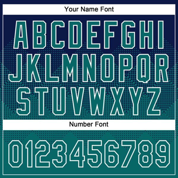 Custom Navy Teal-White 3D Gradient Square Shape Two-Button Unisex Softball Jersey