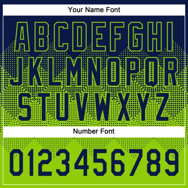 Custom Navy Neon Green 3D Gradient Square Shape Two-Button Unisex Softball Jersey