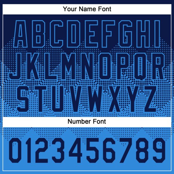 Custom Navy Electric Blue 3D Gradient Square Shape Two-Button Unisex Softball Jersey