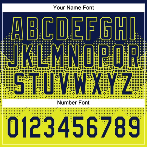 Custom Navy Neon Yellow 3D Gradient Square Shape Two-Button Unisex Softball Jersey