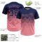 Custom Navy Medium Pink 3D Gradient Square Shape Two-Button Unisex Softball Jersey