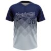 Custom Navy Silver 3D Gradient Square Shape Two-Button Unisex Softball Jersey