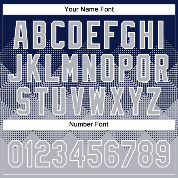 Custom Navy Gray-White 3D Gradient Square Shape Two-Button Unisex Softball Jersey