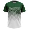 Custom Green White 3D Gradient Square Shape Two-Button Unisex Softball Jersey
