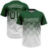 Custom Green White 3D Gradient Square Shape Two-Button Unisex Softball Jersey