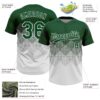Custom Green White 3D Gradient Square Shape Two-Button Unisex Softball Jersey