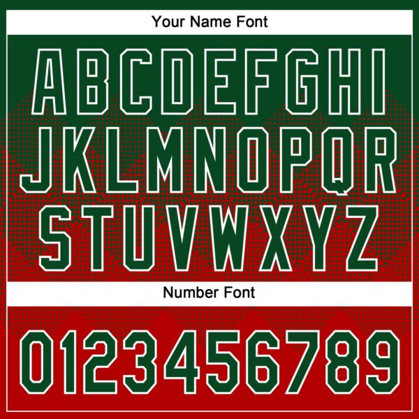 Custom Green Red-White 3D Gradient Square Shape Two-Button Unisex Softball Jersey