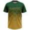 Custom Green Old Gold 3D Gradient Square Shape Two-Button Unisex Softball Jersey