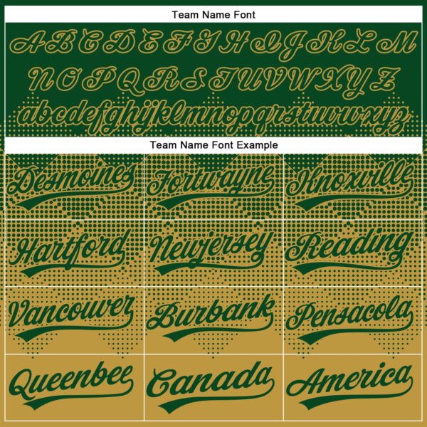 Custom Green Old Gold 3D Gradient Square Shape Two-Button Unisex Softball Jersey