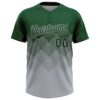 Custom Green Gray 3D Gradient Square Shape Two-Button Unisex Softball Jersey