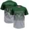 Custom Green Gray 3D Gradient Square Shape Two-Button Unisex Softball Jersey