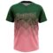 Custom Green Medium Pink 3D Gradient Square Shape Two-Button Unisex Softball Jersey