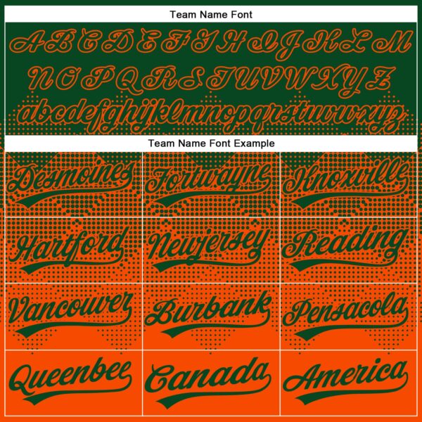 Custom Green Orange 3D Gradient Square Shape Two-Button Unisex Softball Jersey