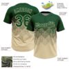 Custom Green Cream 3D Gradient Square Shape Two-Button Unisex Softball Jersey