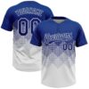 Custom Royal White 3D Gradient Square Shape Two-Button Unisex Softball Jersey