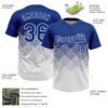 Custom Royal White 3D Gradient Square Shape Two-Button Unisex Softball Jersey