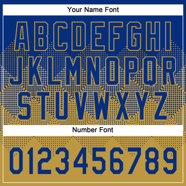 Custom Royal Old Gold 3D Gradient Square Shape Two-Button Unisex Softball Jersey