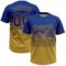 Custom Royal Old Gold 3D Gradient Square Shape Two-Button Unisex Softball Jersey