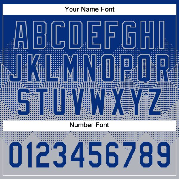 Custom Royal Gray 3D Gradient Square Shape Two-Button Unisex Softball Jersey