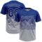 Custom Royal Gray 3D Gradient Square Shape Two-Button Unisex Softball Jersey