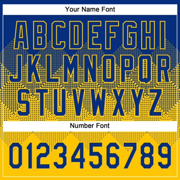 Custom Royal Yellow 3D Gradient Square Shape Two-Button Unisex Softball Jersey