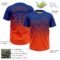 Custom Royal Orange 3D Gradient Square Shape Two-Button Unisex Softball Jersey