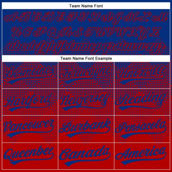 Custom Royal Red 3D Gradient Square Shape Two-Button Unisex Softball Jersey