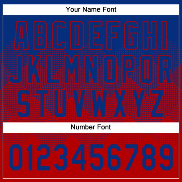 Custom Royal Red 3D Gradient Square Shape Two-Button Unisex Softball Jersey