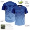Custom Royal Light Blue 3D Gradient Square Shape Two-Button Unisex Softball Jersey