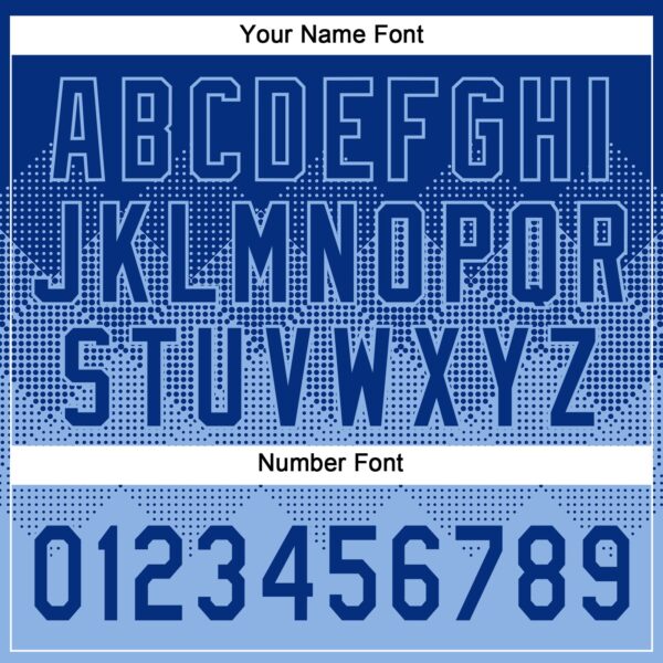 Custom Royal Light Blue 3D Gradient Square Shape Two-Button Unisex Softball Jersey