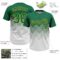 Custom Kelly Green White-Gold 3D Gradient Square Shape Two-Button Unisex Softball Jersey