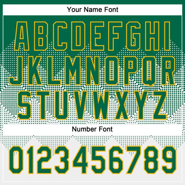 Custom Kelly Green White-Gold 3D Gradient Square Shape Two-Button Unisex Softball Jersey