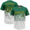 Custom Kelly Green White-Gold 3D Gradient Square Shape Two-Button Unisex Softball Jersey
