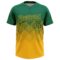 Custom Kelly Green Gold 3D Gradient Square Shape Two-Button Unisex Softball Jersey