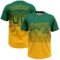 Custom Kelly Green Gold 3D Gradient Square Shape Two-Button Unisex Softball Jersey