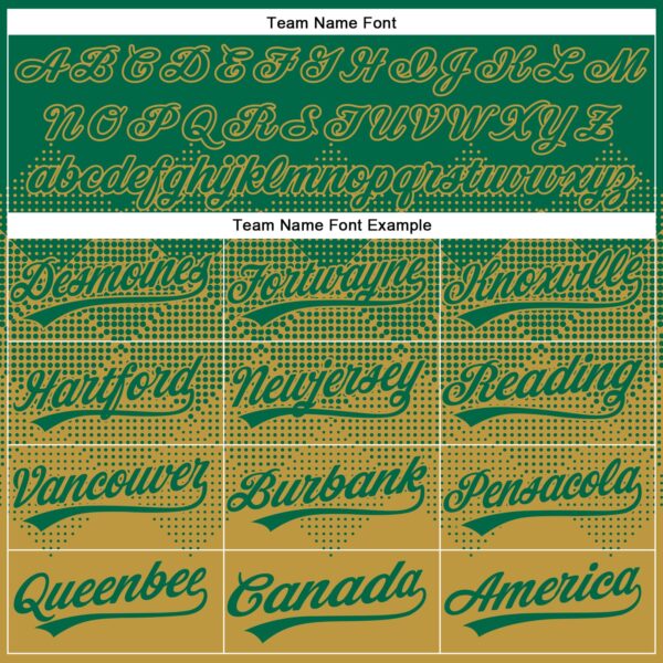 Custom Kelly Green Old Gold 3D Gradient Square Shape Two-Button Unisex Softball Jersey