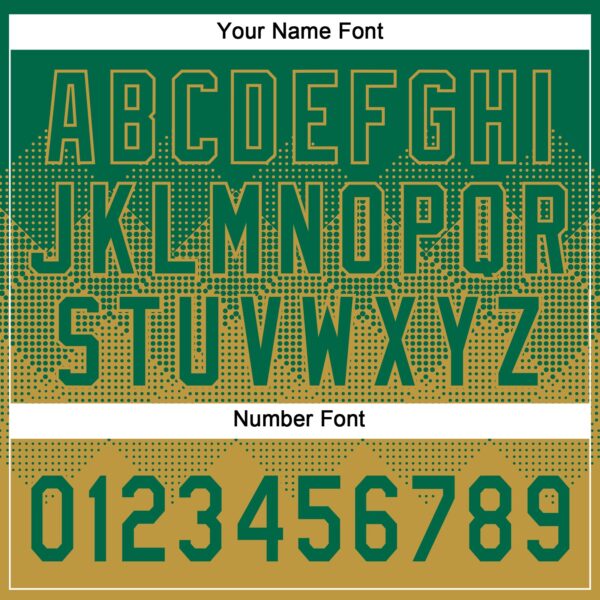 Custom Kelly Green Old Gold 3D Gradient Square Shape Two-Button Unisex Softball Jersey