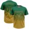 Custom Kelly Green Old Gold 3D Gradient Square Shape Two-Button Unisex Softball Jersey