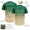 Custom Kelly Green Cream 3D Gradient Square Shape Two-Button Unisex Softball Jersey