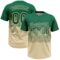 Custom Kelly Green Cream 3D Gradient Square Shape Two-Button Unisex Softball Jersey