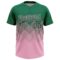 Custom Kelly Green Light Pink 3D Gradient Square Shape Two-Button Unisex Softball Jersey